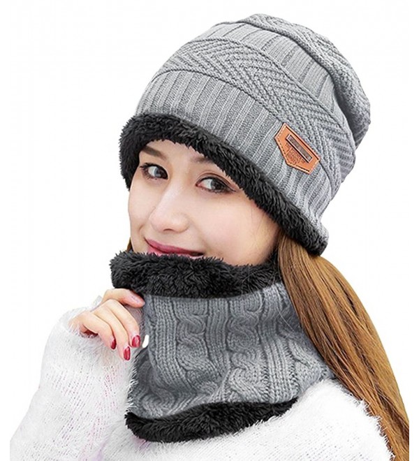 Womens Beanie Winter Hat Scarf Set Slouchy Warm Snow Knit Skull Cap ...