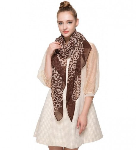 Aoloshow African Leopard Print Scarf with Panther Face Fashion Shawl Lightweight - B - CH124TPMKY7