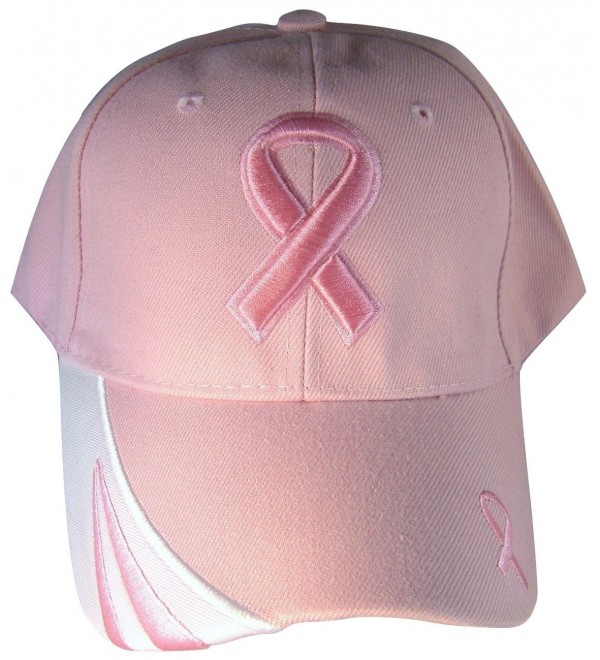 Breast Cancer Awareness Pink Ribbon Baseball Cap Hat / Pink on Pink - C511PTFUDHD