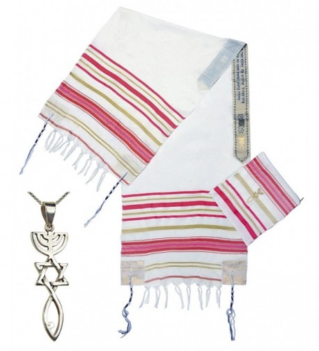 Women's Grafted In Prayer Shawl - Messianic Tallit with 'Grafted In' Messianic Pendant Necklace - CD183TT0CID