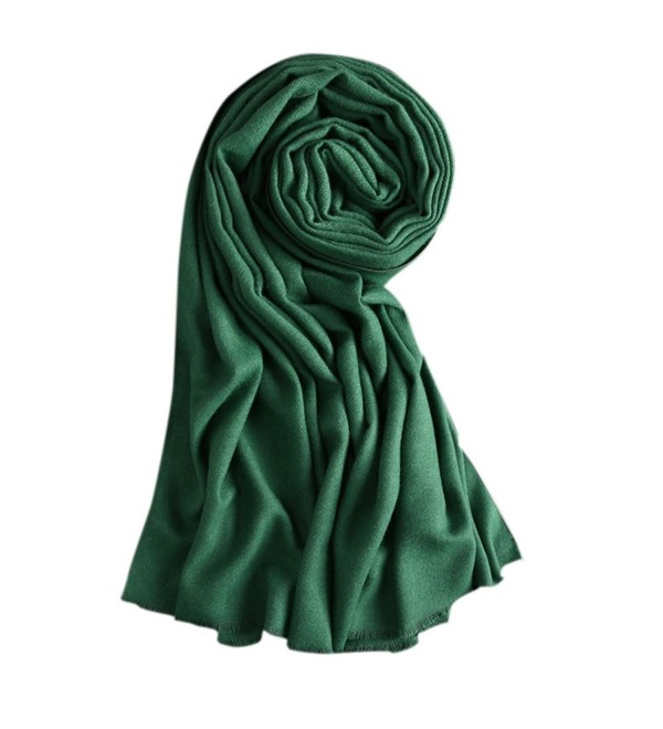 Drasawee Women Long Cotton Thick Warm Shawl Scarf For Winter - Green - CW12OBDJ8UF