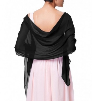 Kate Kasin Soft Chiffon Scarve Shawls Wraps and Pashmina for Evening Party KK229 - Black - CO12O6N0U2G