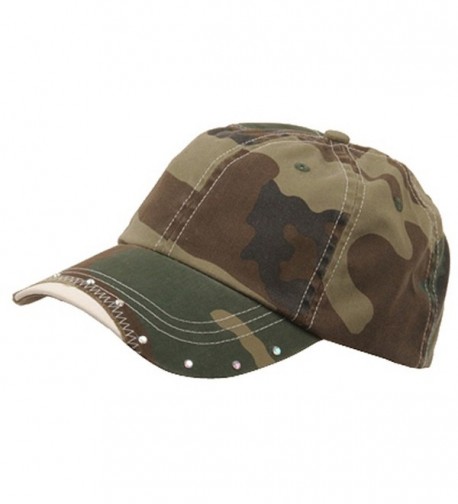 Rhinestone Washed Cotton Cap-Camo - CG111QRKUDF