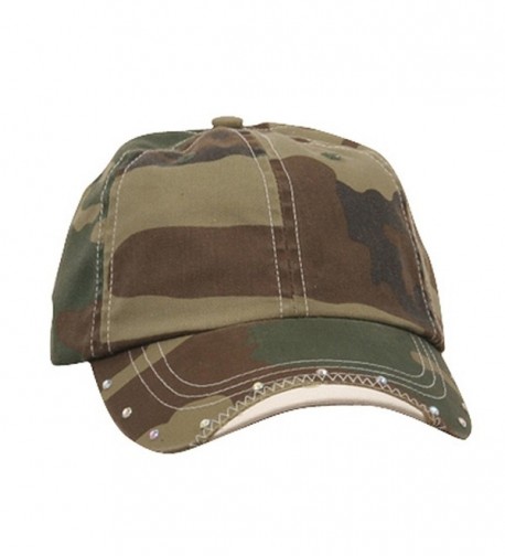 MG Rhinestone Washed Cotton Cap Camo