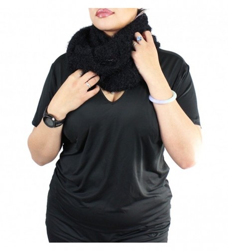 Silky Black Infinity Scarf Women