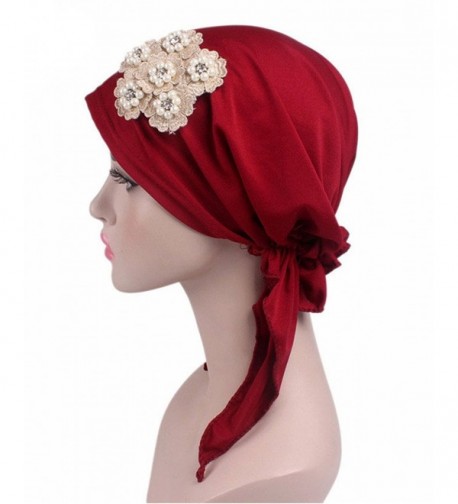 Womens Ruffle Beanie Turban Headwear in Women's Skullies & Beanies