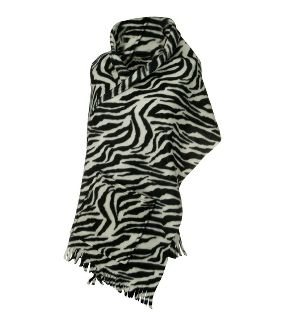 Fleece Scarf with Pockets - Black Zebra OSFM - C21108H8G17