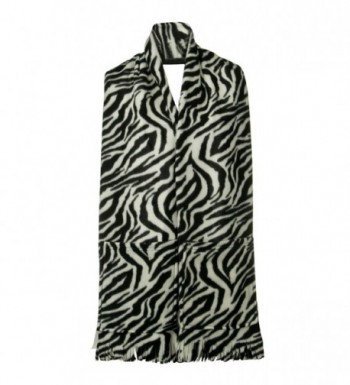 Fleece Scarf Pockets Black Zebra