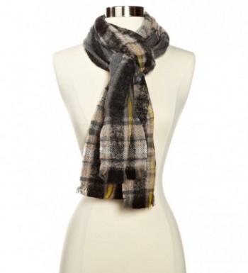 Echo Women's M-Soft Boucle Plaid Woven Scarf - Black - CM11ESB54O1