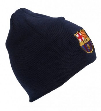 FC Barcelona Official Core Winter Soccer/Football Crest Beanie Hat - Navy - CD121V0LMSN