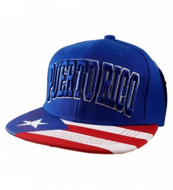 Gagao Puerto Rico Baseball Snapback Cap Blue Adjustable - C912N4RIL7Q