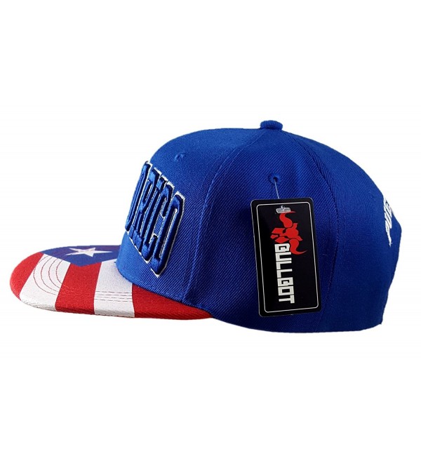 Gagao Puerto Rico Baseball Snapback Cap Blue Adjustable C912N4RIL7Q