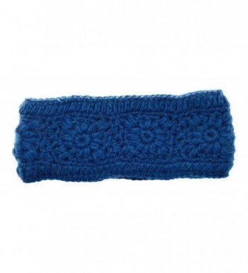 Hand Knit Winter Ear Muff Warmer Headband Wool Fleece Lined - Teal - CQ1886A8GS7