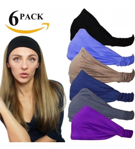 Stretchy Athletic Headbands Headband Exercise - set 1( 6 count) - CH11S1CQZLT