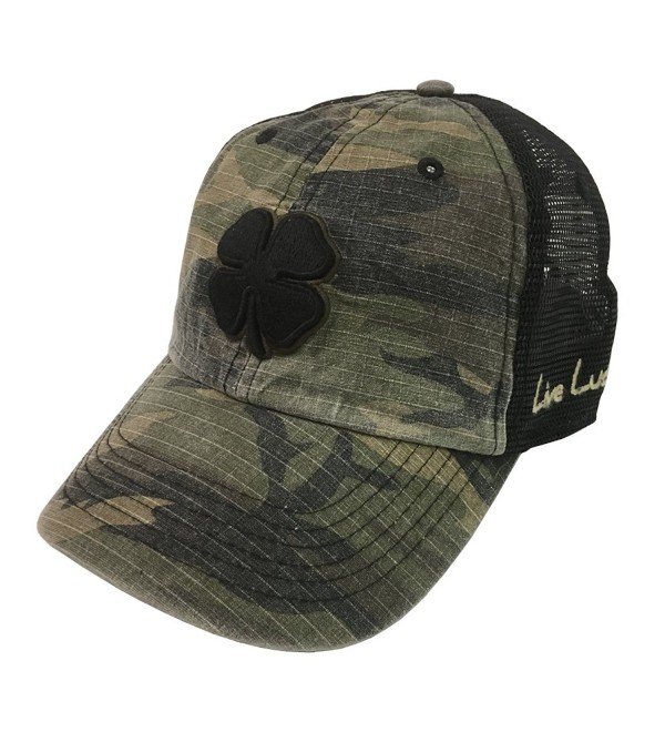 Black Clover Urban Luck Black/Brown/Urban Camo With Black Mesh Snapback Hat - C1189HZGCR2