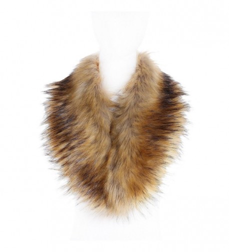 Soul Young Faux Fur Collar Women's Neck Warmer Scarf Wrap - Nature - CR12LH33EGH