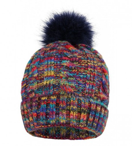 Arctic Heathered Multicolor Beanie Pompom in Women's Skullies & Beanies