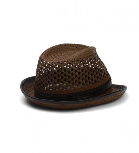 Santana Ribbon Leatherette Trim Fedora in Men's Fedoras