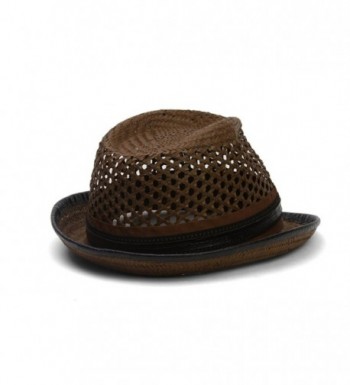 Santana Ribbon Leatherette Trim Fedora in Men's Fedoras