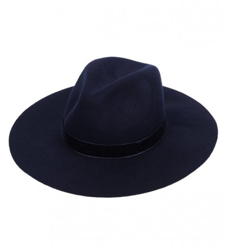 Wool Fedora Hat Felt Panama Women's Crushable Fashion Style With Wide Brim Chic Band - CS1864DQ4UC