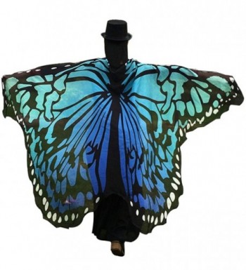 Powerfulline Butterfly Wing Beach Towel Cape Scarf Shawl for Women Christmas Halloween - Blue - CP186EGDS9A