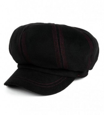 Siggi Ladies Winter Newsboy Cabbie Mod Caps Painter Hat for Women - 88345_Black - CW12MY7FLLD