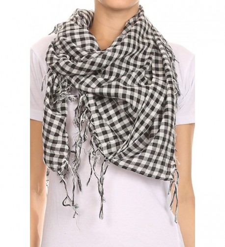 AN1225 Fashion Plaid Scarf Frills