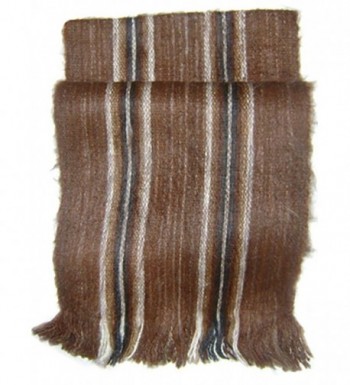 Gamboa Rustic 100% Alpaca Scarf Incredibly Warm - Brown with Andean Design - Brown - CU1267Y9N3J