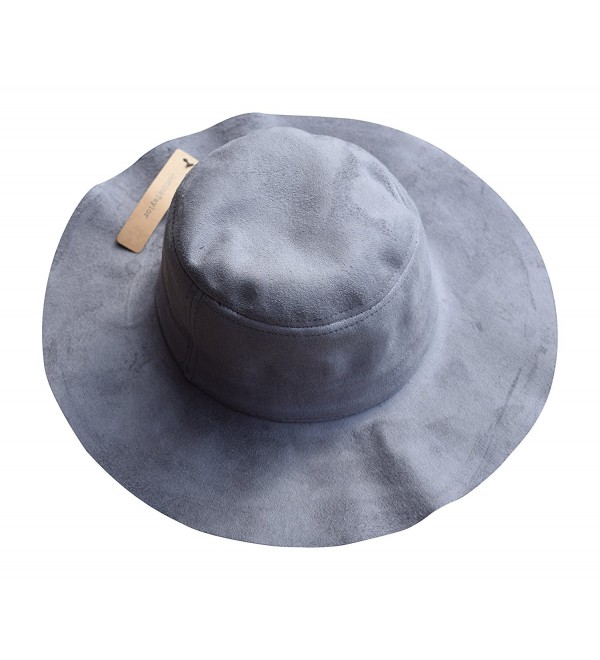 Contempo Women's Vintage Faux Suede Round Fedora Cloche Cap Wool Felt Bowler Hat - Grey - CX12DYJ34SF