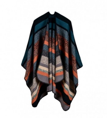 Jelinda Blanket Poncho Winter Striped