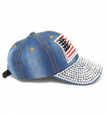 USA Studded Baseball Adjustable American in Women's Baseball Caps