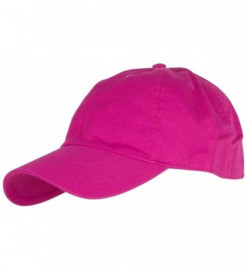 DRY77 Plain Solid Color Cotton Baseball Cap - Hot Pink - CX12E7W56WP