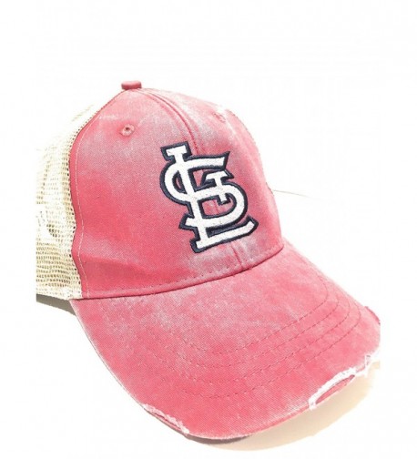 Mary's Monograms STL Monogrammed Cardinals Trucker Hat Red - CO17Z3MHKOH