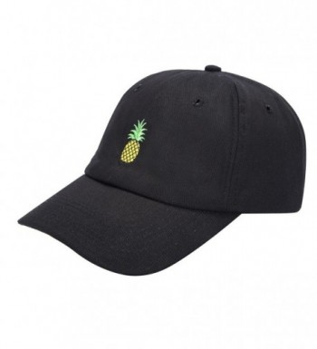 Pineapple Hat Baseball Cap Polo Style Unconstructed Hats - Black - C717XWDGHLL