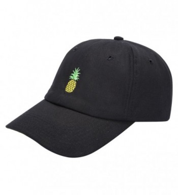 Pineapple Baseball Style Unconstructed Black in Women's Baseball Caps