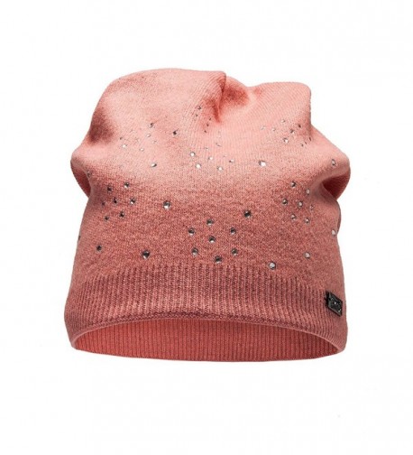 LADYBRO Slouchy Beanie Double Pink Rhinestones