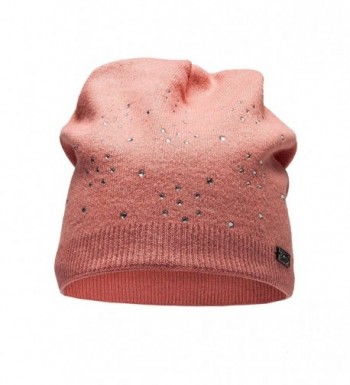 LADYBRO Slouchy Beanie Double Pink Rhinestones