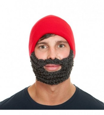 The Original Beard Beanie- Lumberjack Style Beard Hat - red - CC116R9DPUH