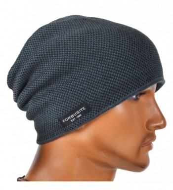VECRY Mens Beanie Hat Fleece Lined Knit Hat Thick Skull Cap - Grey - CH187DGMGY0