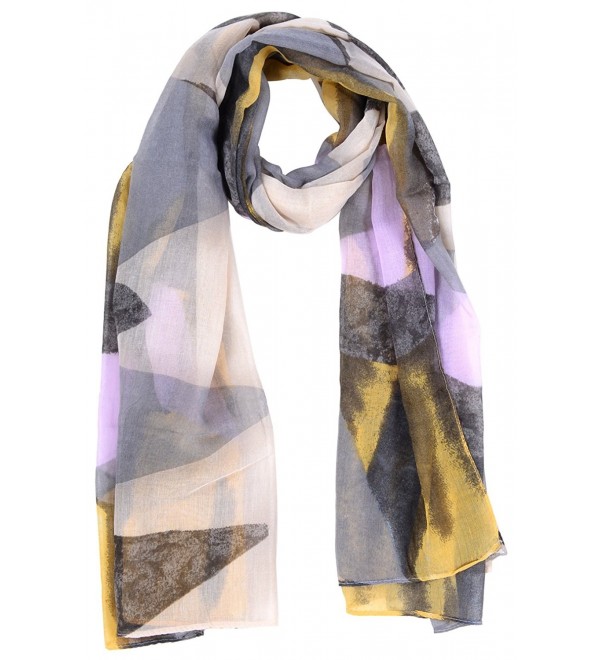 Womens Polyester Voile Scarf Geometry Pattern Soft Fashion Scarves ...