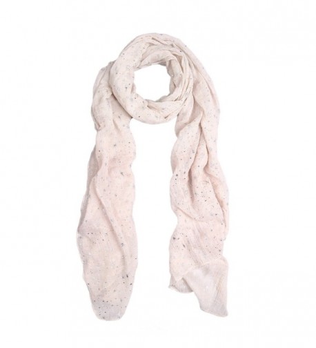 Solid Color Stars Print Stardust Glitter Scarf - Different Colors Available - Off White - CT11HJGJ14L