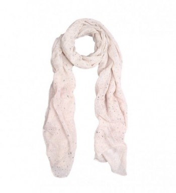 Solid Color Stars Print Stardust Glitter Scarf - Different Colors Available - Off White - CT11HJGJ14L