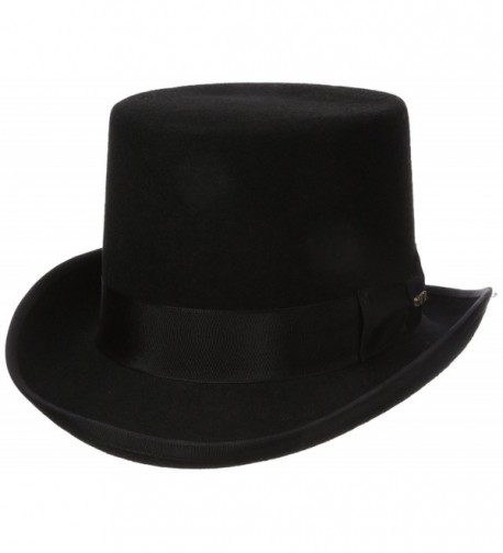 Scala Men's Wool Felt Topper Hat - Black - CR112HBE2SN