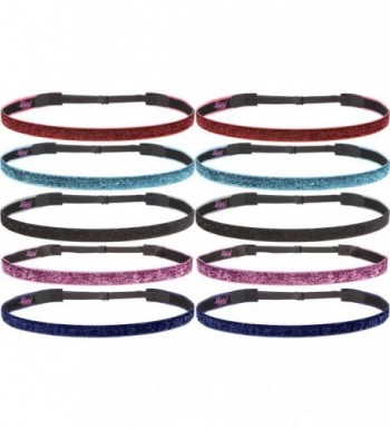 Hipsy Women's Glitter Adjustable Non-Slip Headband Mother Daughter 10pk (BFF Gift 10pk) - CN12O6UKEFW