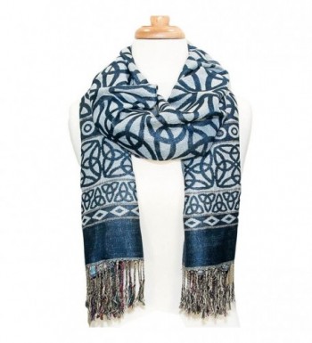 Elegant Celtic Knotwork Scarf- Iconic Celtic Knot design- Denim Blue - CU12G20EXSX