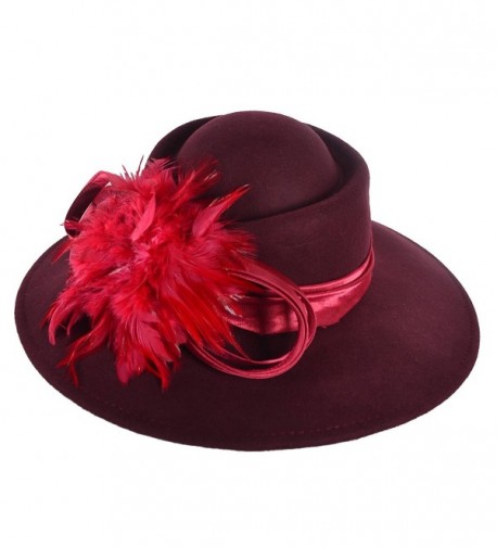 Church Winter Wedding Fedoras Feather Claret