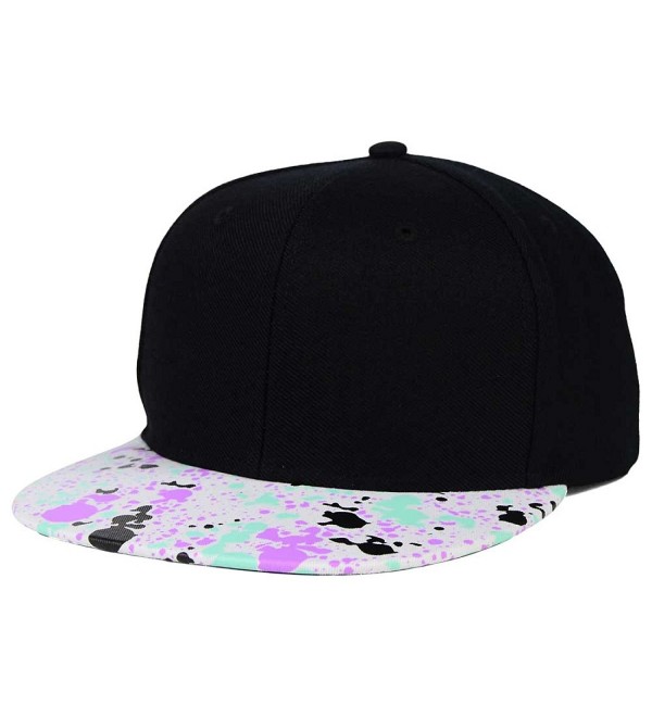 Lids Men's Printed Visor Snapback Adjustable Blank Baseball Hat Cap - Splattered Paint - CD186YQ9ODZ