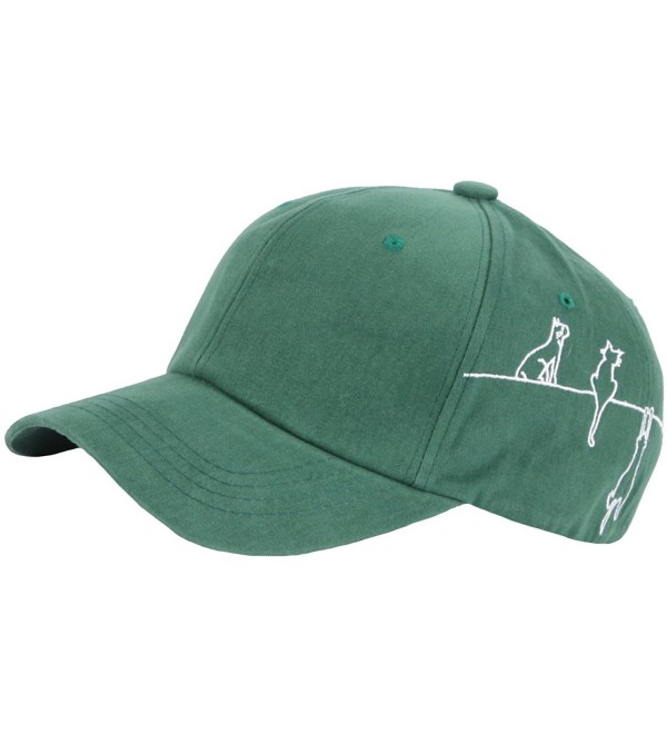 RaOn B234 Cute Cat On The Line Design Cats Footprint Strap Cap Baseball Hat Truckers - Green - CT17YC75SSC