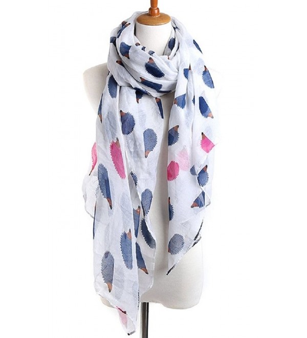 Womens Hedgehog Printed Fashion Silk Scarves Animal Printed Scarf for ...