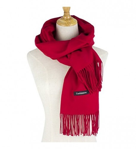 Cashmere Feel Winter Scarf- Soft Classic Luxurious Blanket Winter Warm Wrap - Red - CY18845LD2C